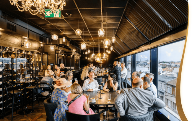 Fly Vista restaurant and bar overlooking Prague